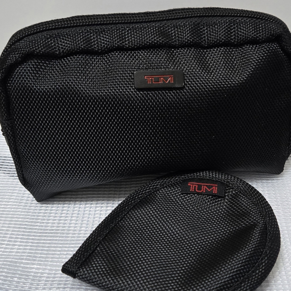 TUMI Black Travel Toiletry Bag Set